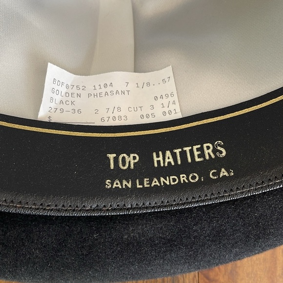 Vintage Biltmore Golden Pheasant Velour black hat - Picture 8 of 9